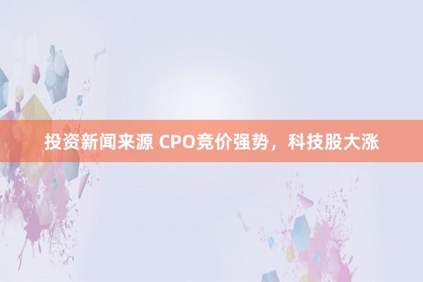 投资新闻来源 CPO竞价强势，科技股大涨