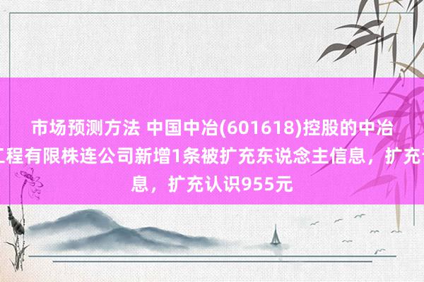 市场预测方法 中国中冶(601618)控股的中冶长天海外工程有限株连公司新增1条被扩充东说念主信息，扩充认识955元