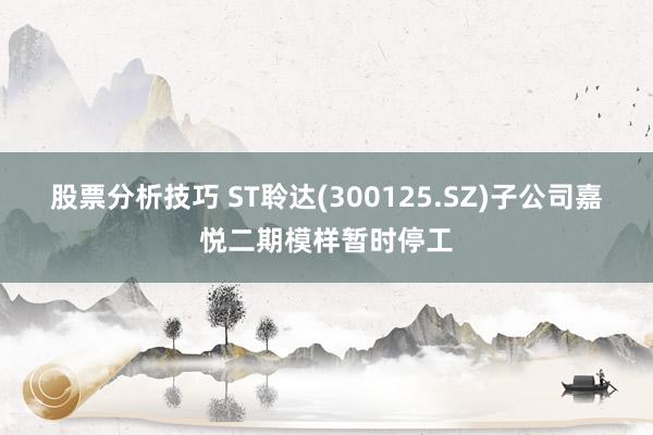 股票分析技巧 ST聆达(300125.SZ)子公司嘉悦二期模样暂时停工