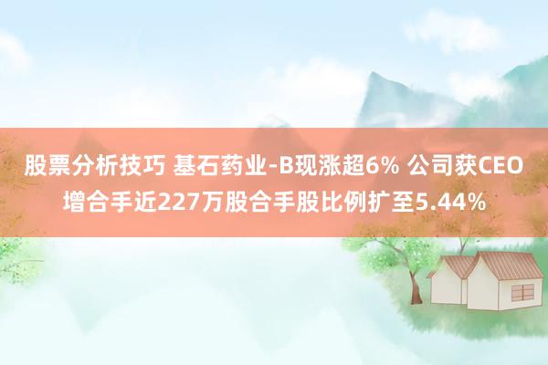 股票分析技巧 基石药业-B现涨超6% 公司获CEO增合手近227万股合手股比例扩至5.44%