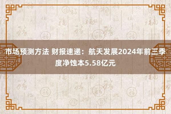 市场预测方法 财报速递：航天发展2024年前三季度净蚀本5.58亿元