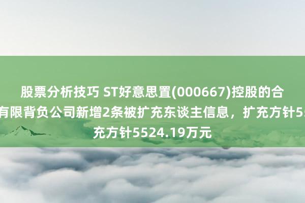 股票分析技巧 ST好意思置(000667)控股的合肥沃好置业有限背负公司新增2条被扩充东谈主信息，扩充方针5524.19万元