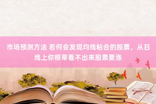 市场预测方法 若何会发现均线粘合的股票，从日线上你根蒂看不出来股票要涨