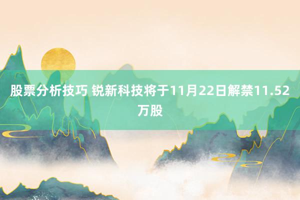 股票分析技巧 锐新科技将于11月22日解禁11.52万股