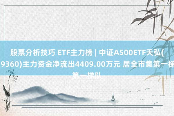 股票分析技巧 ETF主力榜 | 中证A500ETF天弘(159360)主力资金净流出4409.00万元 居全市集第一梯队