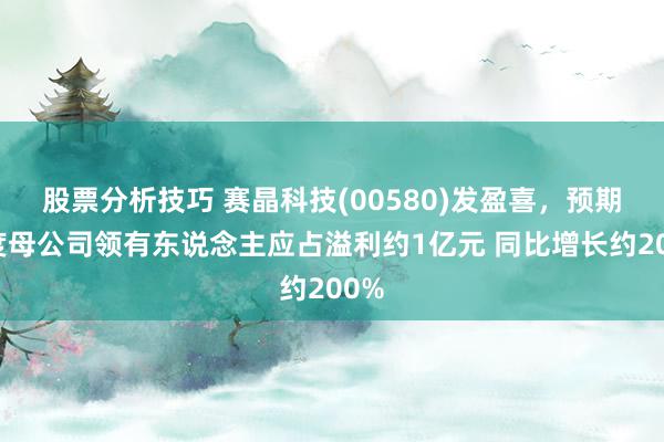 股票分析技巧 赛晶科技(00580)发盈喜，预期年度母公司领有东说念主应占溢利约1亿元 同比增长约200%