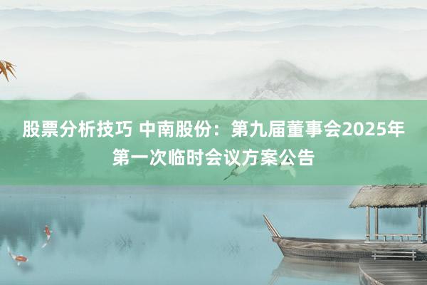 股票分析技巧 中南股份：第九届董事会2025年第一次临时会议方案公告