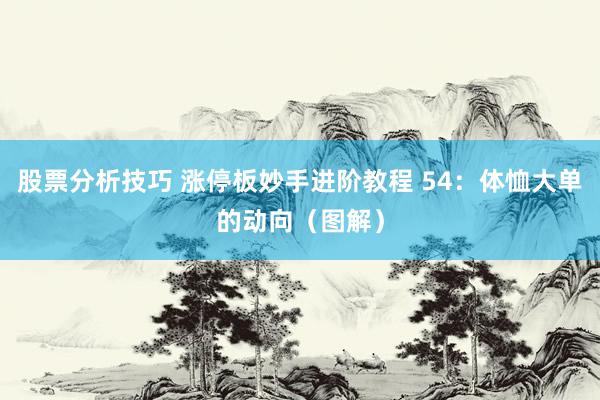 股票分析技巧 涨停板妙手进阶教程 54：体恤大单的动向（图解）