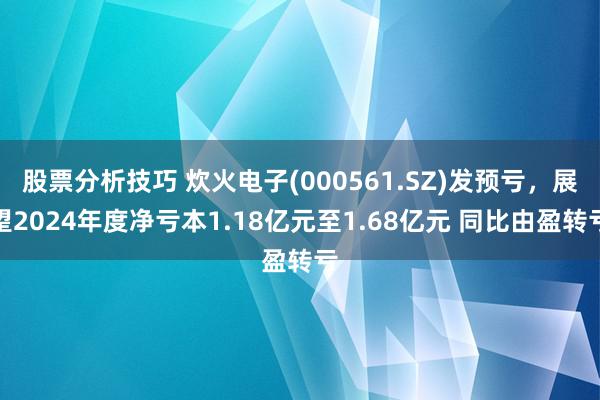 股票分析技巧 炊火电子(000561.SZ)发预亏，展望2024年度净亏本1.18亿元至1.68亿元 同比由盈转亏