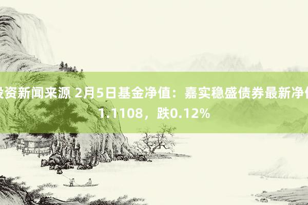 投资新闻来源 2月5日基金净值：嘉实稳盛债券最新净值1.1108，跌0.12%