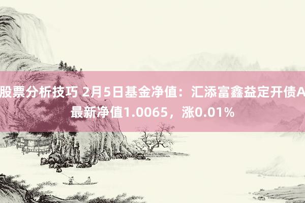 股票分析技巧 2月5日基金净值：汇添富鑫益定开债A最新净值1.0065，涨0.01%