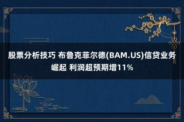 股票分析技巧 布鲁克菲尔德(BAM.US)信贷业务崛起 利润超预期增11%