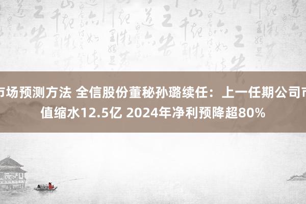 市场预测方法 全信股份董秘孙璐续任：上一任期公司市值缩水12.5亿 2024年净利预降超80%