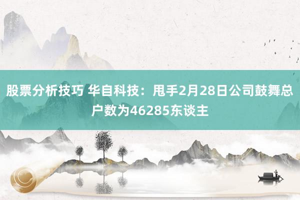 股票分析技巧 华自科技：甩手2月28日公司鼓舞总户数为46285东谈主